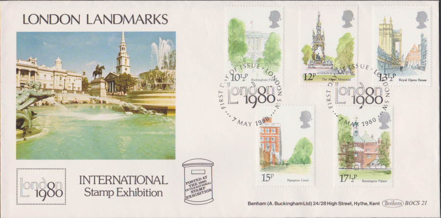 1980 Benham FDC London Landmarks London 1980 London S W Postmark
